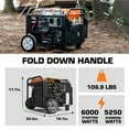 thumbnail image 6 of 6000/5250-Watt Genmax Gas-Powered Open Frame Inverter With CO Sensor + Remote Electric Start / Folding Handle, 6 of 7