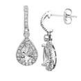 thumbnail image 1 of Pear Cut Gemstone & Halo Diamond Tear Drop Dangle Earrings in 14K Gold, 1 of 4