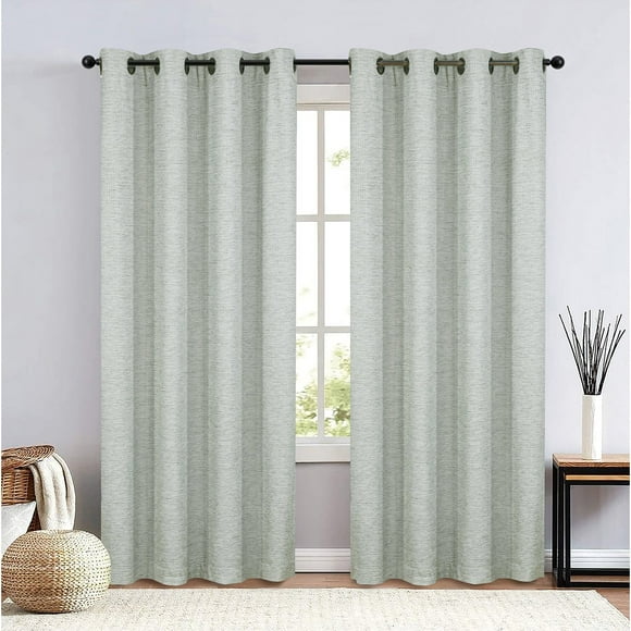 Sun Shield Bellamy Window Panel Curtains 100% Blackout Pair, 6' to 9' Length Options