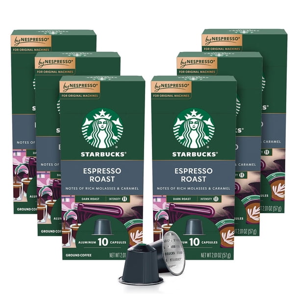 Starbucks by Nespresso Espresso Coffee Pods, Dark Roast 60 ct
