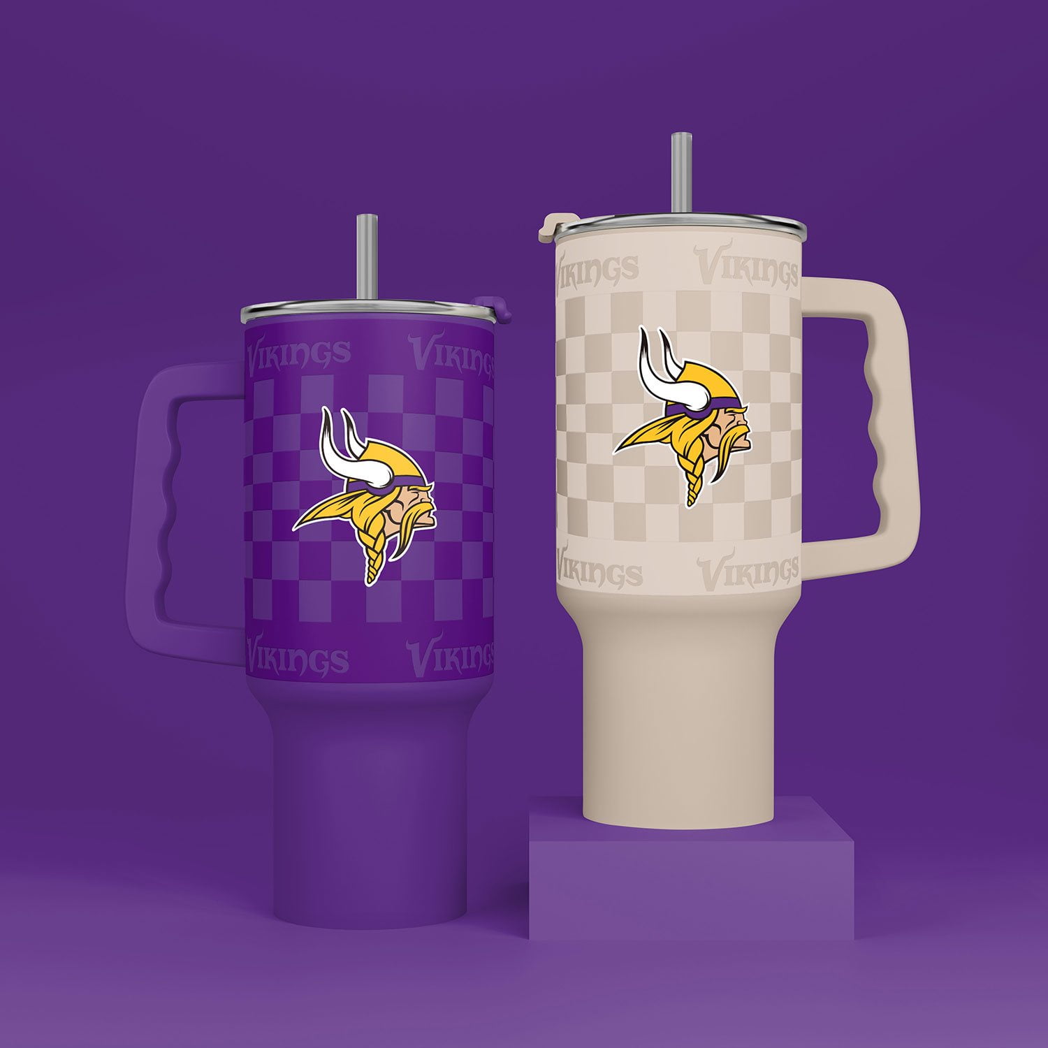 Logo Brands Minnesota Vikings 40 oz. Stainless Steel Tumbler Set
