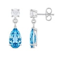 thumbnail image 2 of Round and Pear Cut Gemstone Pendant and Earring Set in Sterling Silver, 2 of 6