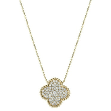 0.45 CT. TW. Round Cut Clover Diamond Pendant Necklace in 14K Gold