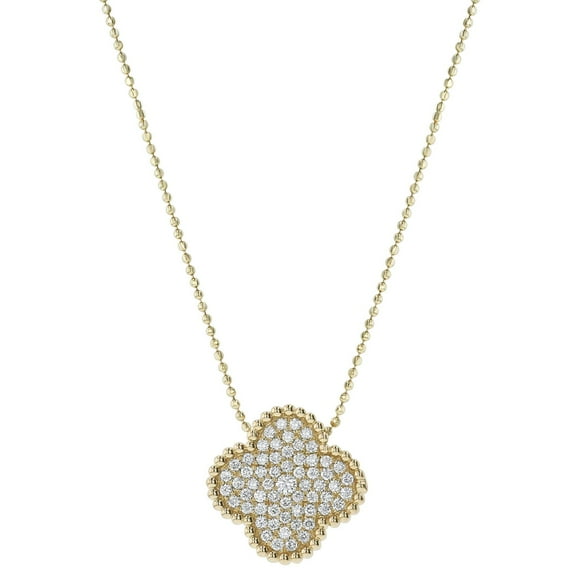 0.45 CT. TW. Round Cut Clover Diamond Pendant Necklace in 14K Gold