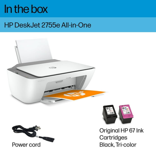 HP DeskJet 2755e Wireless All-in-One Inkjet Printer, HEW26K67A