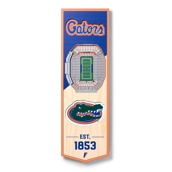 YouTheFan Florida Gators 6"x19" 3D Stadium View Banner