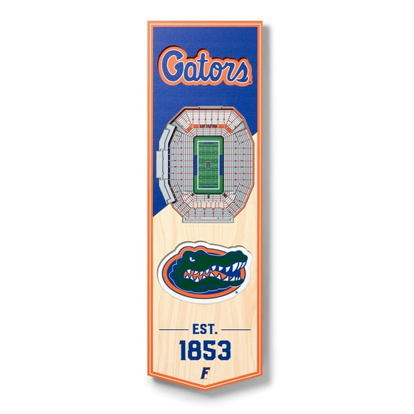 YouTheFan Florida Gators 6"x19" 3D Stadium View Banner