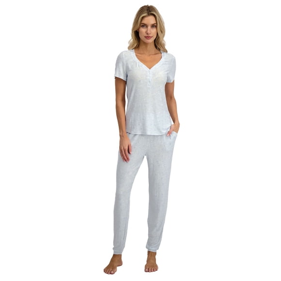 Steve Madden Women's Short Sleeve Top & Pant Pajama Set