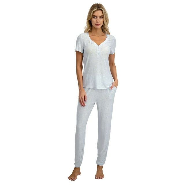 Steve Madden Women's Short Sleeve Top & Pant Pajama Set