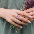 thumbnail image 6 of Pink Sapphire & 0.45 CT. T.W. Diamond Band in 14K Gold, 6 of 7