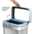 thumbnail image 3 of Clorox 13 Gallon Open Top Stainless Steel Trash Can with Anti-Microbial Odor Protection  Including GLAD 45ct 13 Gallon Bags, 3 of 8