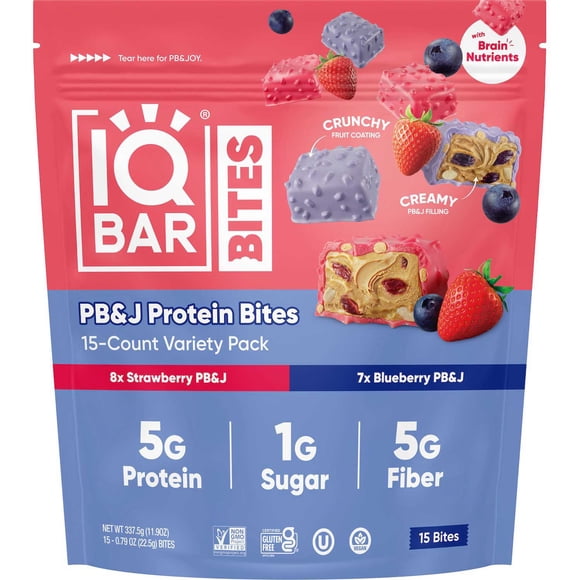 IQBAR BITES PB&J Protein Bites, Variety Pack, 15 ct.