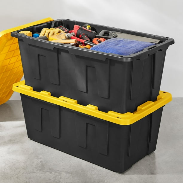 Member's Mark 40 Gallon Heavy-Duty Black and Yellow Storage Tote
