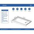 thumbnail image 6 of Streamline 60 in. x 36 in. Alcove Acrylic Shower Base With Left, Center or Right Drain / Glossy Black or White, 6 of 9