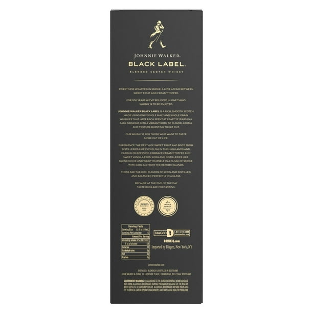 Johnnie Walker Black Label Blended Scotch Whisky 750 ml - Samsclub.com