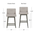 thumbnail image 4 of HH2 Home Upholstered Tapered Back Wood Adjustable Height Swivel Bar Stool, 4 of 19