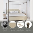 thumbnail image 4 of HH2Home McArthur Metal and Upholstered Canopy Bed, 4 of 11