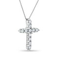 thumbnail image 3 of 0.96 CT. T.W. Diamond Cross Pendant Necklace in 14K Gold, 3 of 7