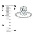 thumbnail image 5 of Lab Created Oval Cut Solitaire Semi-Eternity Diamond Ring in 18K Gold, 5 of 5