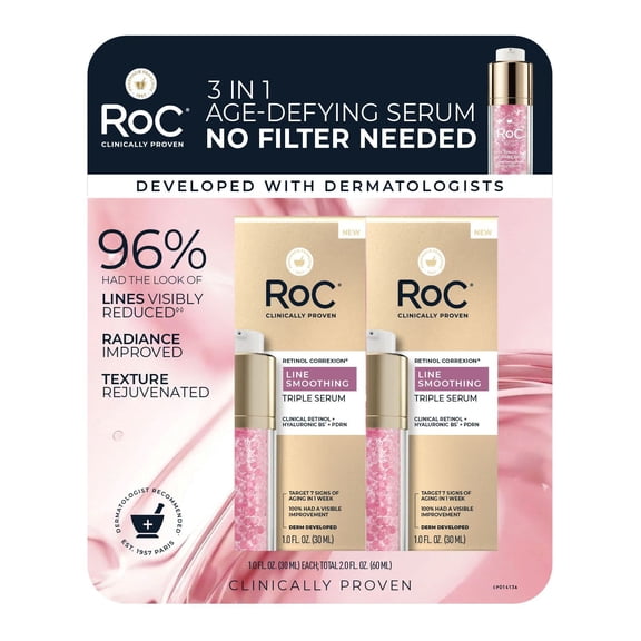RoC Retinol Correxion Line Smoothing Triple Serum Duo, 1 fl. oz., 2 pk.