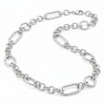 thumbnail image 6 of High Polish Abstract Oval & Round Mix Link Necklace in Sterling Silver, 6 of 8