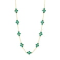thumbnail image 1 of Lab Emerald Flower Station Necklace in 14K Gold, 1 of 6