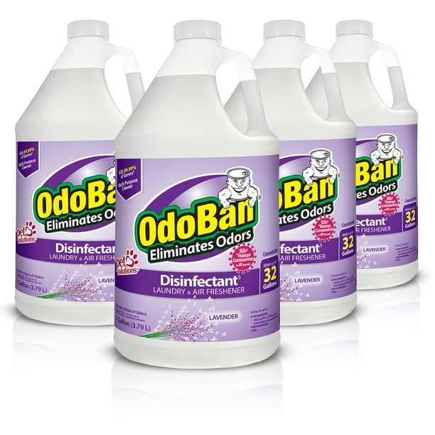 OdoBan Odor Eliminator and Disinfectant Concentrate, 1 gal., 4 pk.,  Lavender