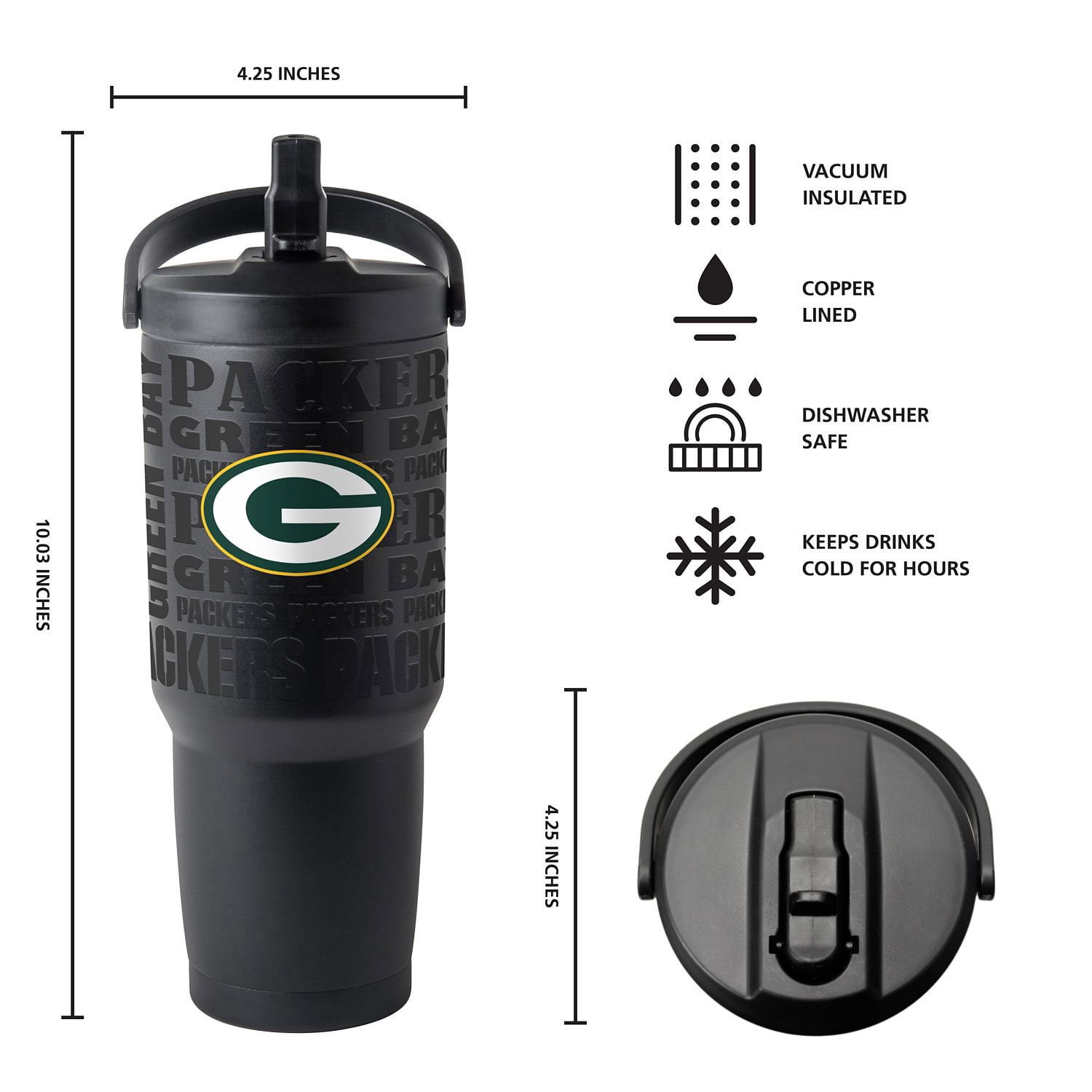 NFL アメフト Packers ドリンクカップ ストロー付き NFL アメフト Packers ドリンクカップ ストロー付き Logo Brands Green