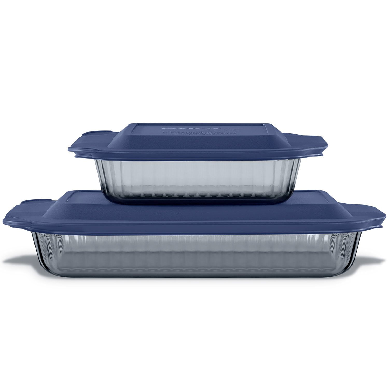 Pyrex Sculpted Tinted 4-Piece Glass Baking Dish Set with Airtight Lids -  Samsclub.com