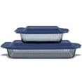 thumbnail image 3 of Pyrex Sculpted Tinted 4-Piece Glass Baking Dish Set with Airtight Lids, 3 of 7