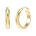 thumbnail image 2 of Wedding Band Hoop Earrings in 14K Gold, 2 of 7