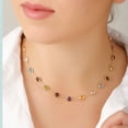 thumbnail image 4 of Multi Gemstone Station Necklace in 14 Karat Yellow Gold, 4 of 5