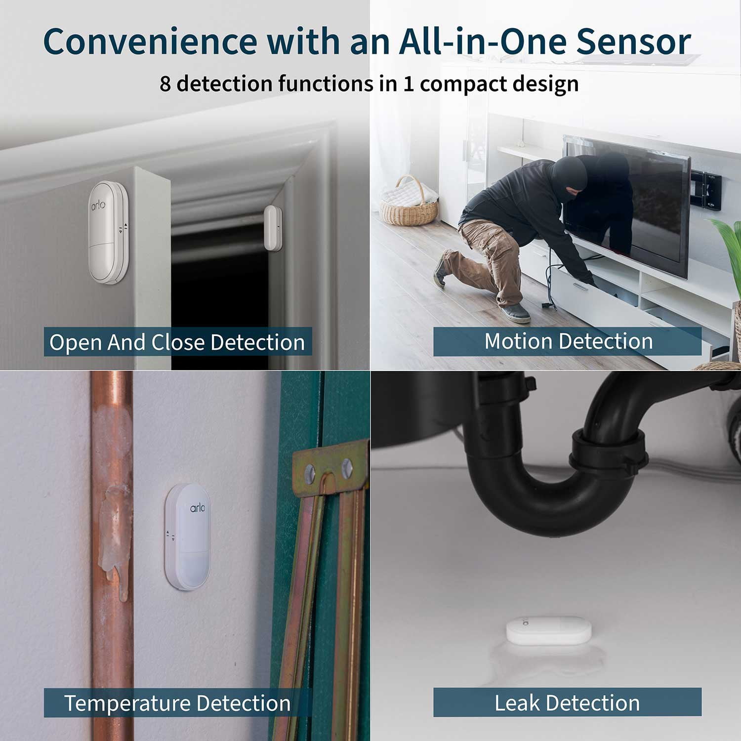Arlo Home Security System Bundle Sensors with 8-in-1 Sensing