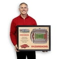 thumbnail image 4 of YouTheFan Arkansas Razorbacks 25-Layer Football Stadium View 3D Wall Art, 4 of 5