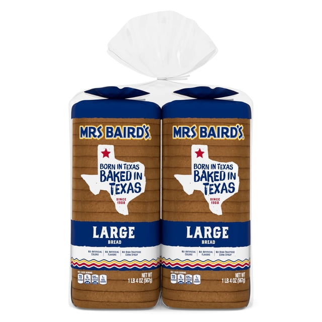 Mrs. Baird's Large White Bread 20 oz., 2 pk.