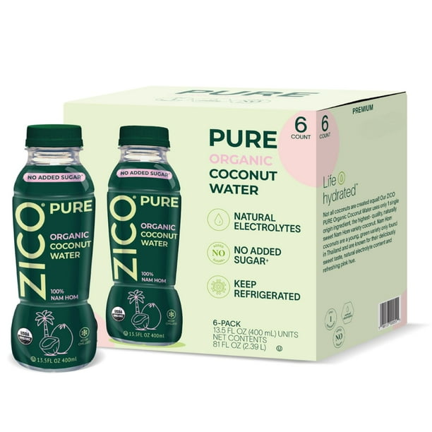 Zico Pure Organic Coconut Water, 13.5 fl. oz., 6 pk. - Samsclub.com