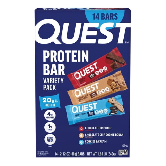 Quest Protein Bar Variety Pack, Gluten Free, 14 ct.