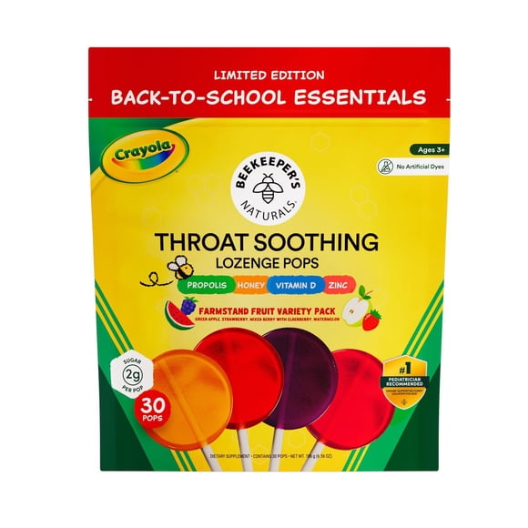 BeeKeeper's Naturals Kid's Propolis Throat Soothing Pops, 30 ct.