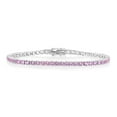 thumbnail image 1 of Lab Created White Sapphire Round Cut Gemstone Tennis Bracelet in Sterling Silver, 1 of 6