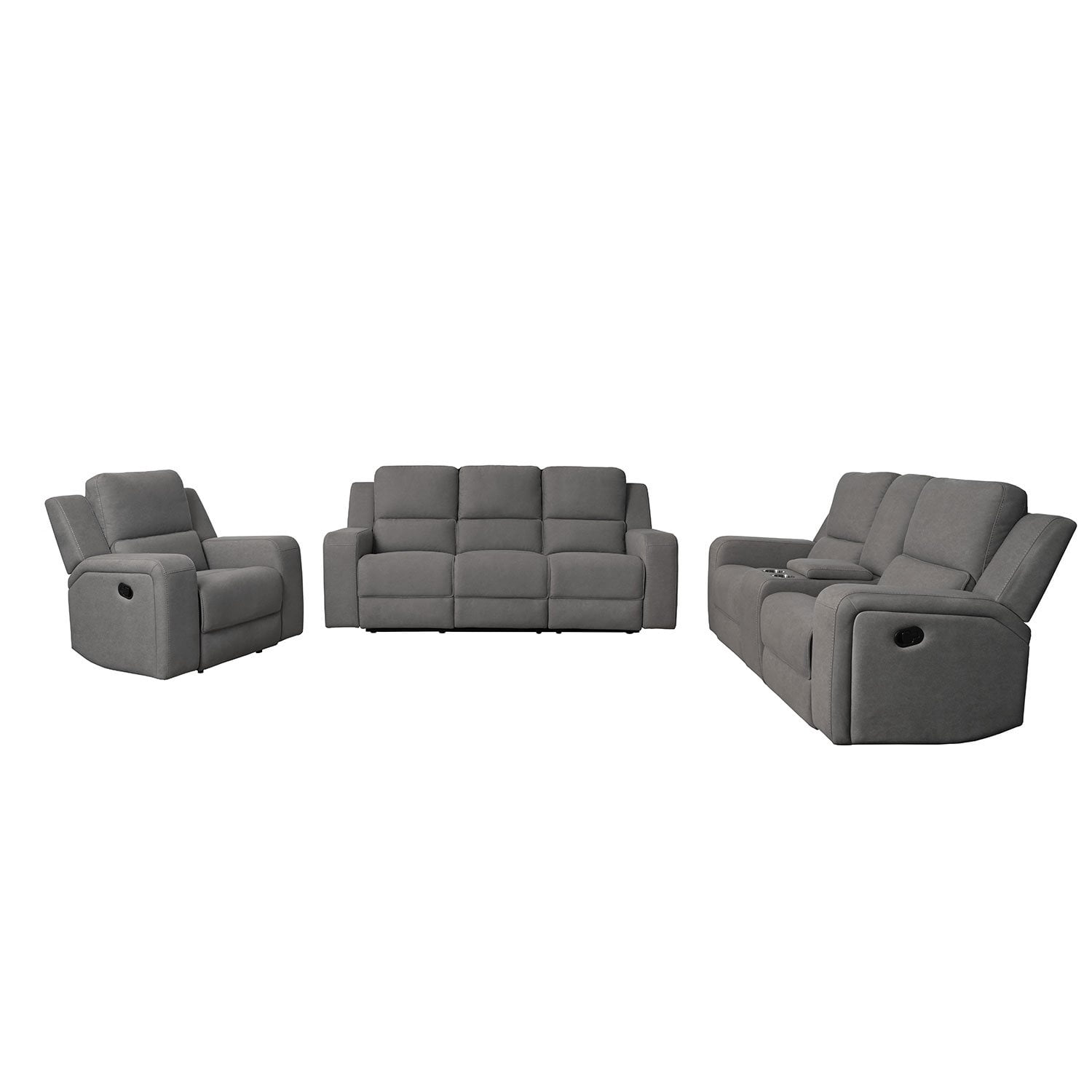 Margo 3-Piece Fabric Manual Reclining Set - Thumbnail 2