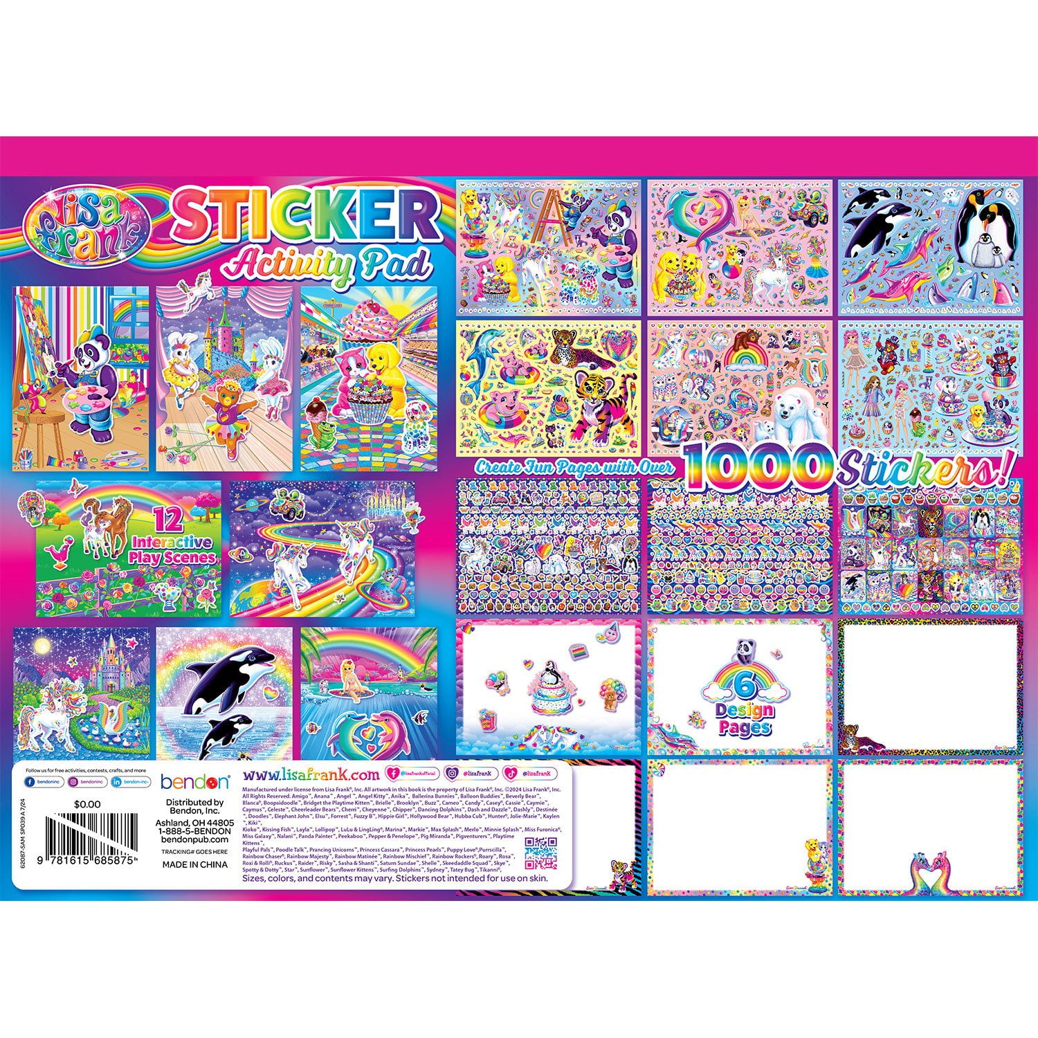 Bendon Lisa Frank Sticker Activity Pad Plus - Samsclub.com