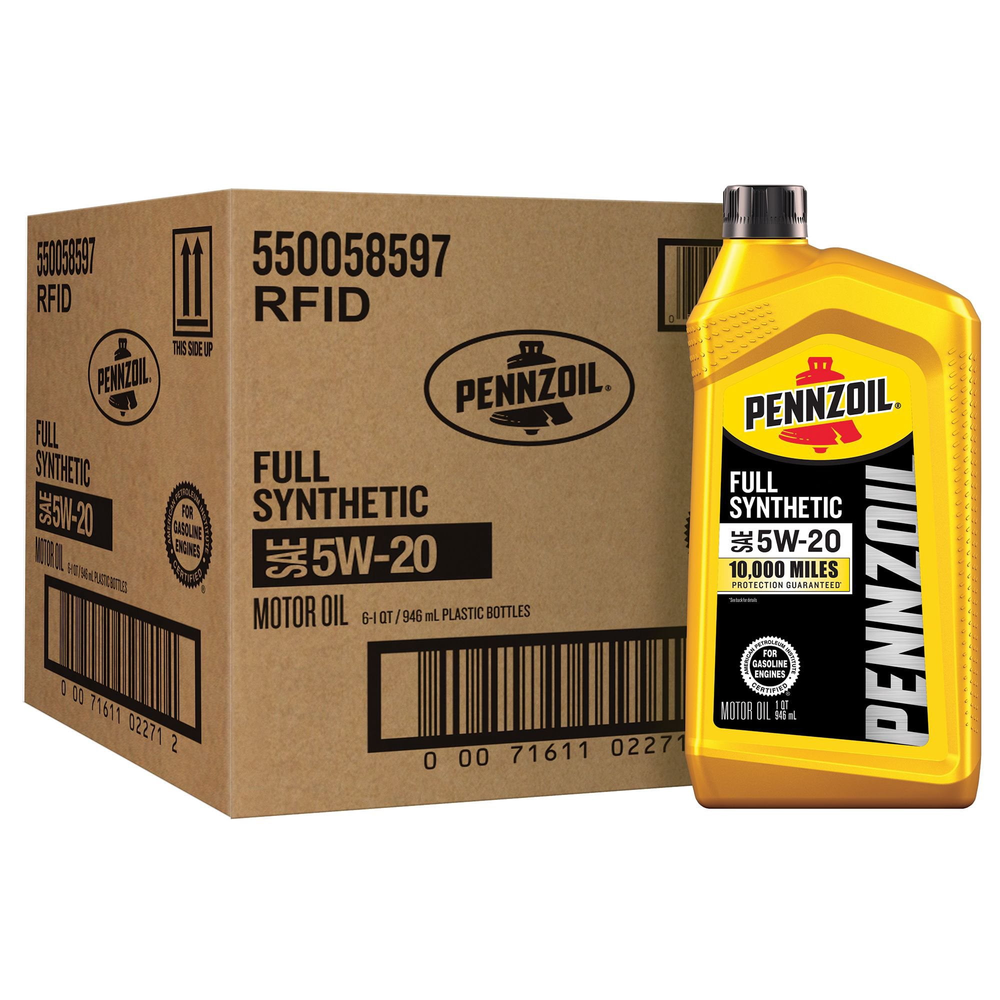 Pennzoil Full Synthetic High Mileage 5W20 6-pack/1-qt. bottles