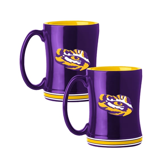 Logo Brands LSU Tigers 14oz Relief Mug Set