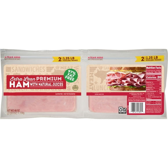 Extra Lean Premium Ham, 1.25 lbs each., 2 pk.