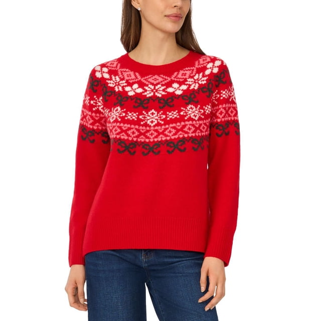 Vince Camuto Women's Holiday Crew Neck Sweater