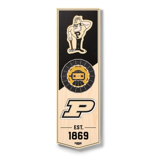 YouTheFan Purdue Boilermakers 6"x19" 3D Stadium View Banner