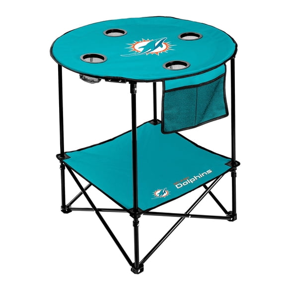 NFL 27.6" Round Tailgate Table with Shelf