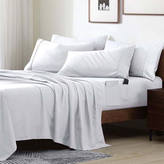 Swift Home Smart Sheet Set With 8" Side Storage Pockets, Assorted Sizes