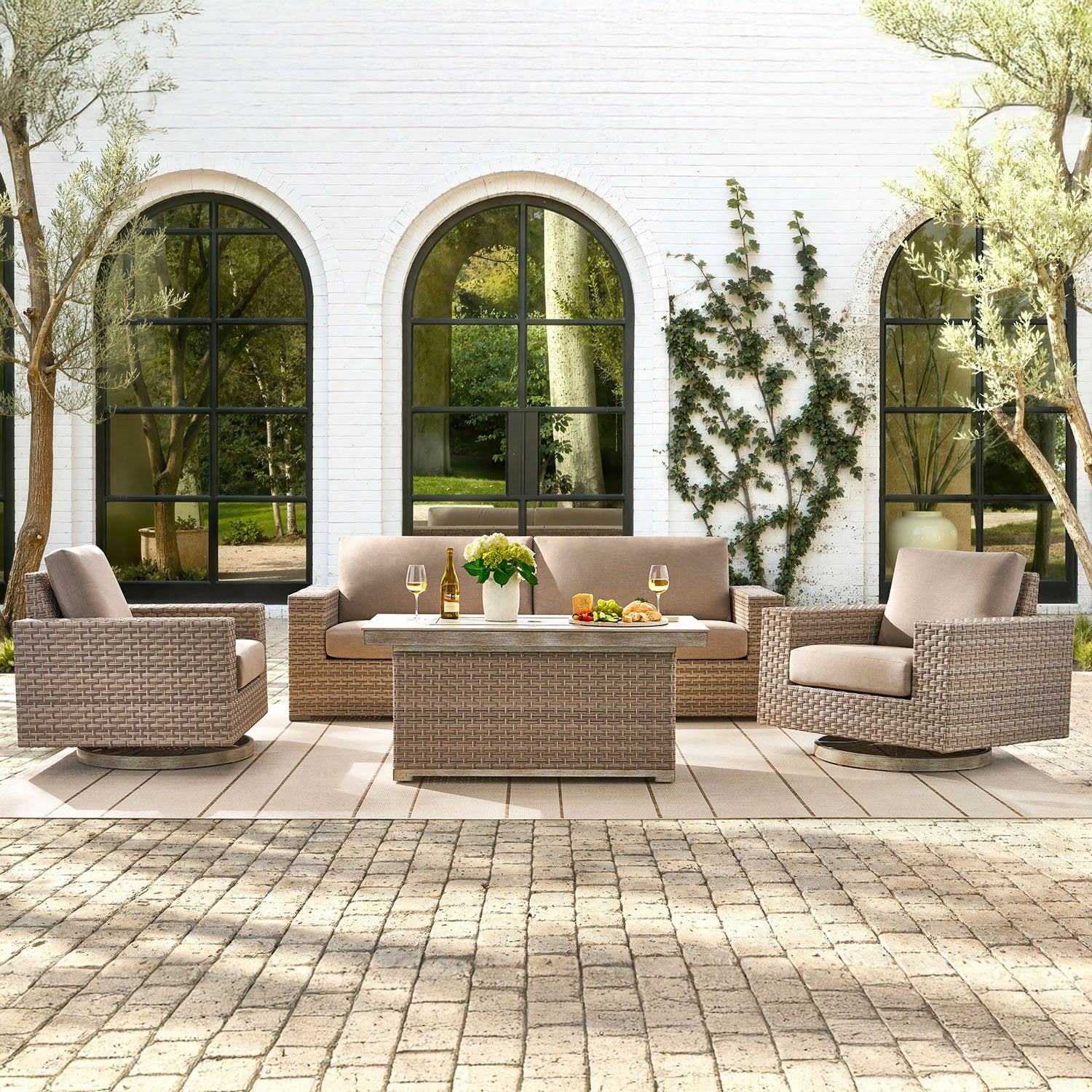 Member's Mark Olympus XL Deep Seating Fire Set with Sunbrella