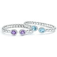 thumbnail image 1 of Amethyst & Treated Blue Topaz Bangle Set in Sterling Silver, 1 of 6